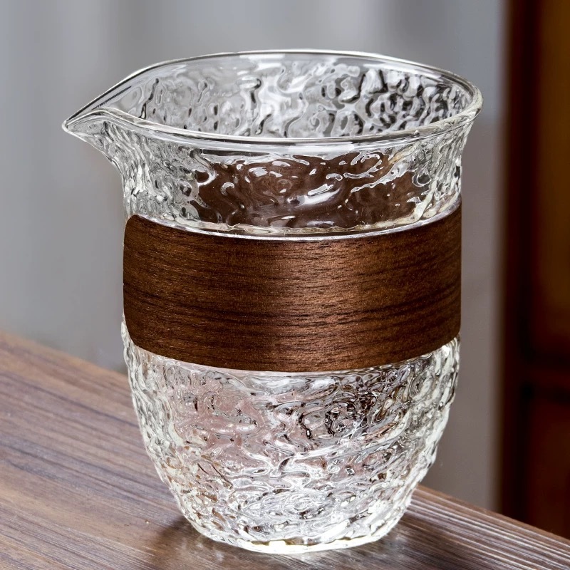 錘紋木片圍把日式公道杯260ml