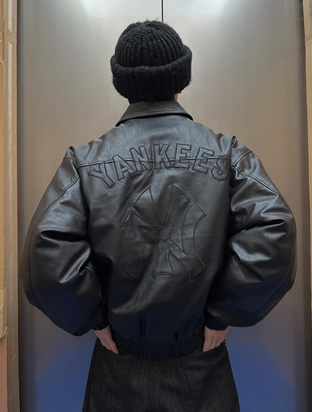 本週限時接單!! 日本🇯🇵連線 Perushu x MLB 皮革鋪棉外套 皮革外套 皮衣 防風 隊徽刺繡 寬鬆 防風 3色(任買兩件711免運)/預購