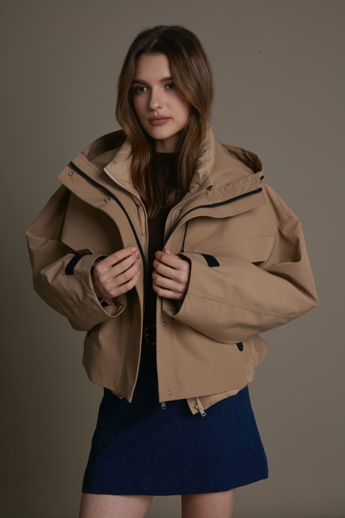 雙層可拆式羽絨 x 機能風衣混構外套