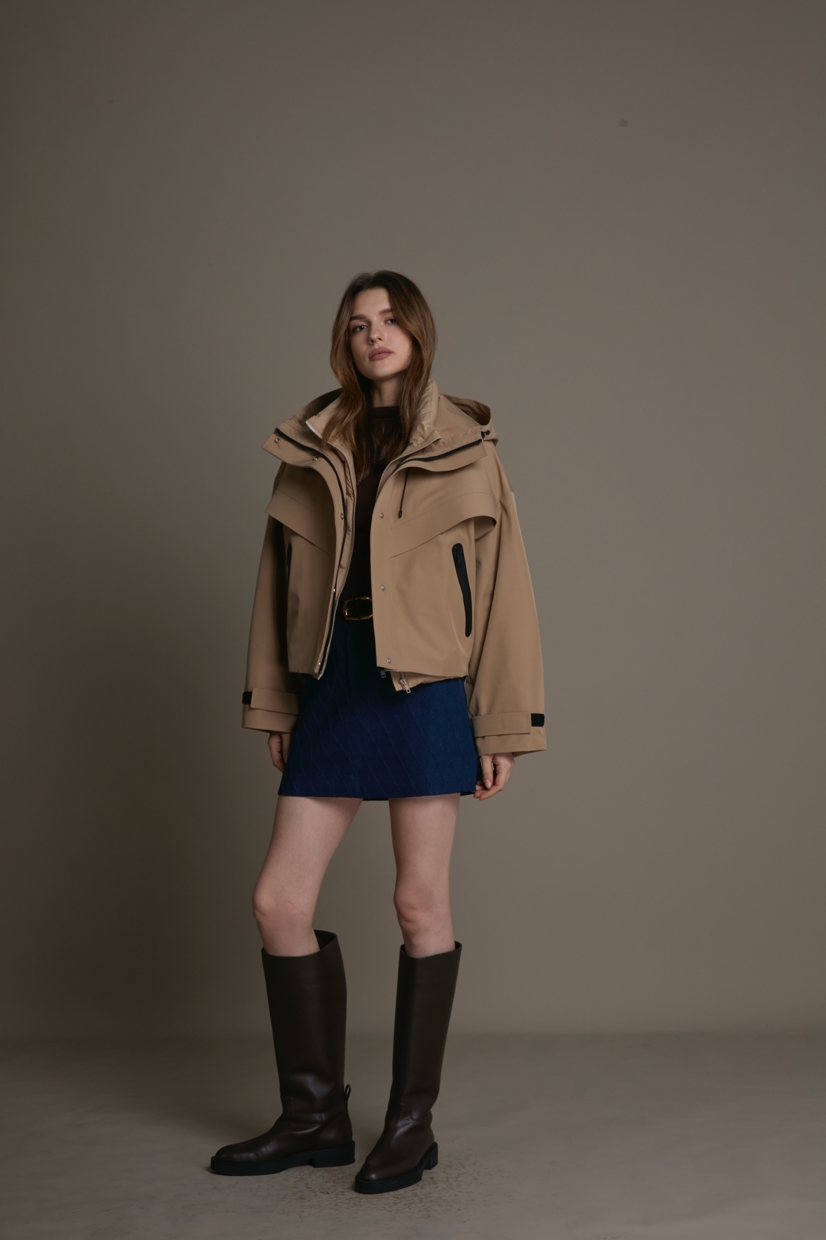 雙層可拆式羽絨 x 機能風衣混構外套