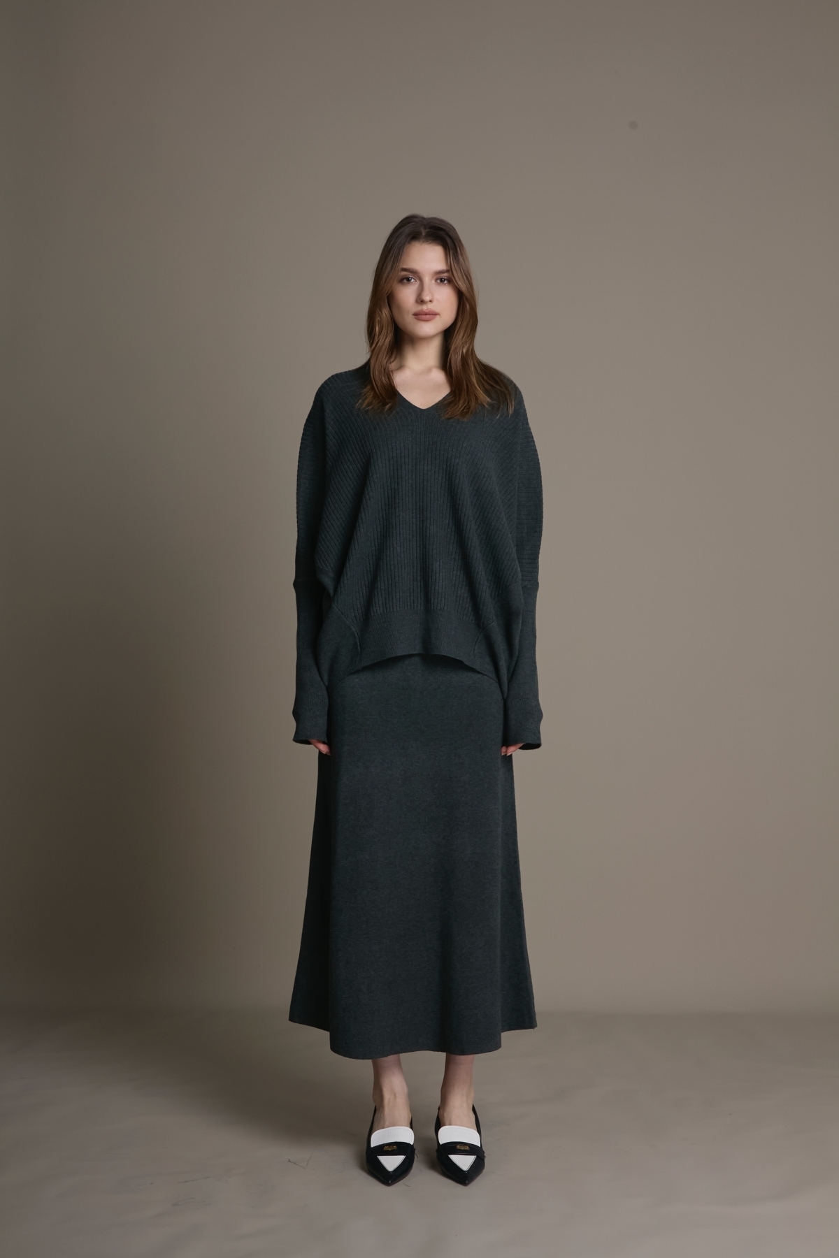 柔織飛袖針織兩件式套裝|兩色