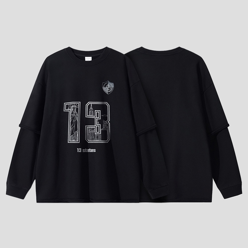 13 States建築假兩件長袖TEE