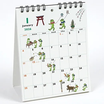 日本Greeting Life．かえるの時間 2026三角桌曆 C-1683-MK