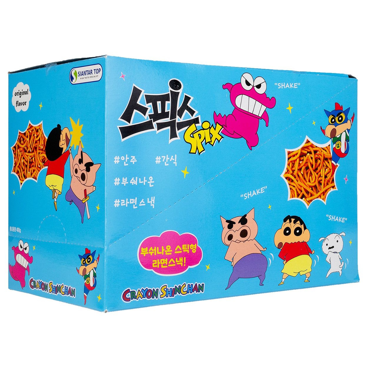 韓國 SPIX 搖搖 香脆 點心麵 20g*20入 藍盒 原味 蠟筆小新版
