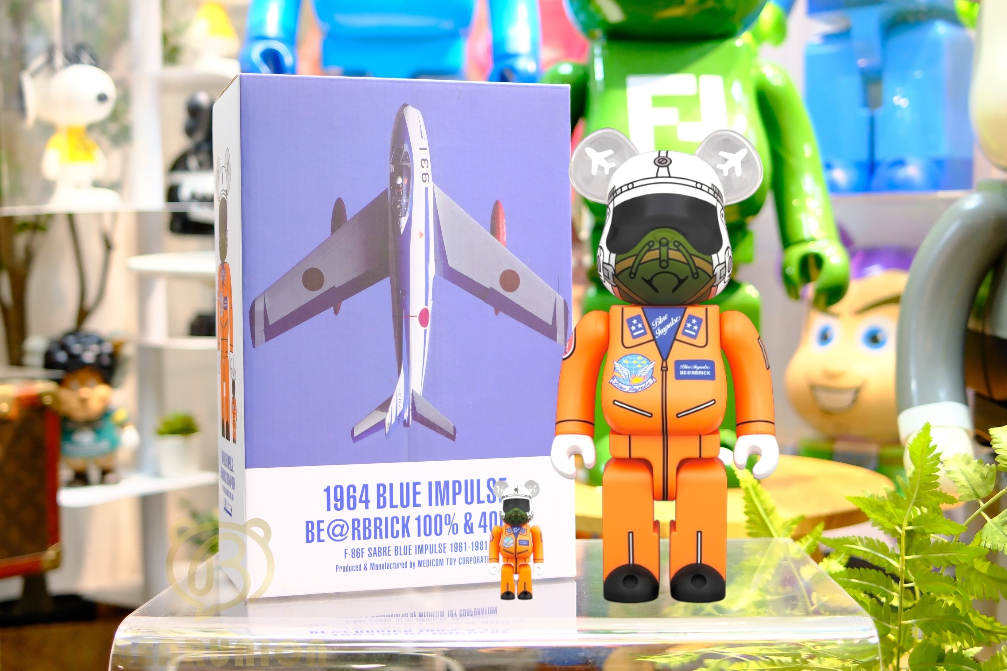 【新品】1964 BLUE IMPULSE BE@RBRICK Bearbrick 400%+100% 1964 BLUE IMPULSE