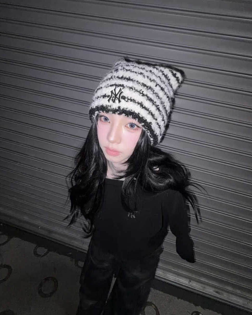 KARINA代言同款✨ MLB 針織貓耳毛帽 保暖 毛線帽 共6款
