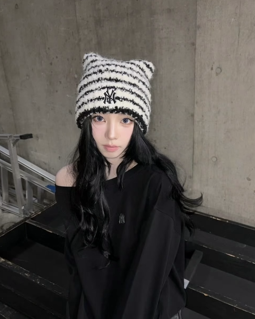 KARINA代言同款✨ MLB 針織貓耳毛帽 保暖 毛線帽 共6款