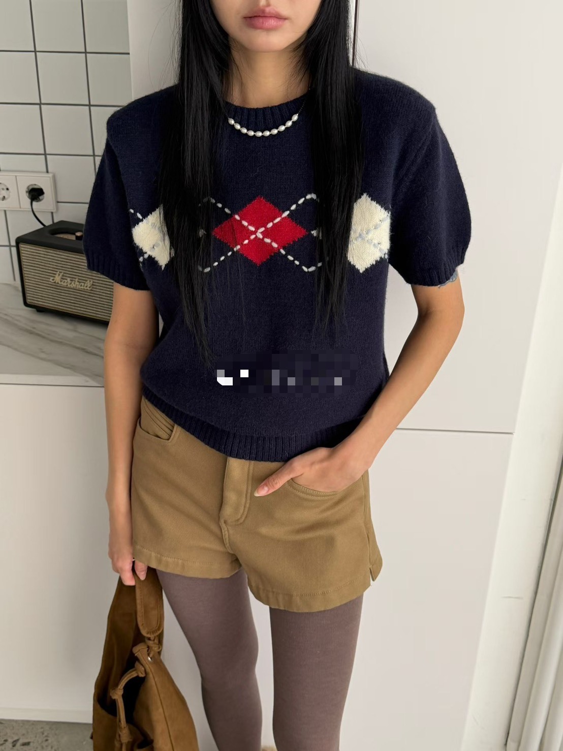 中高腰大地色短褲
