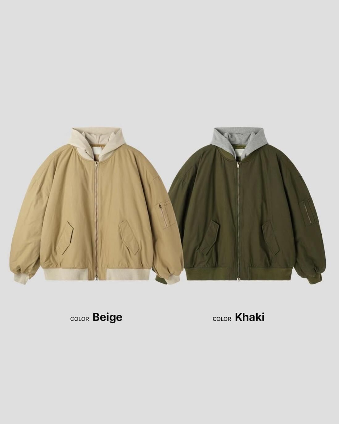 拼色連帽拉鍊外套(薄夾棉) Tac-0337JK