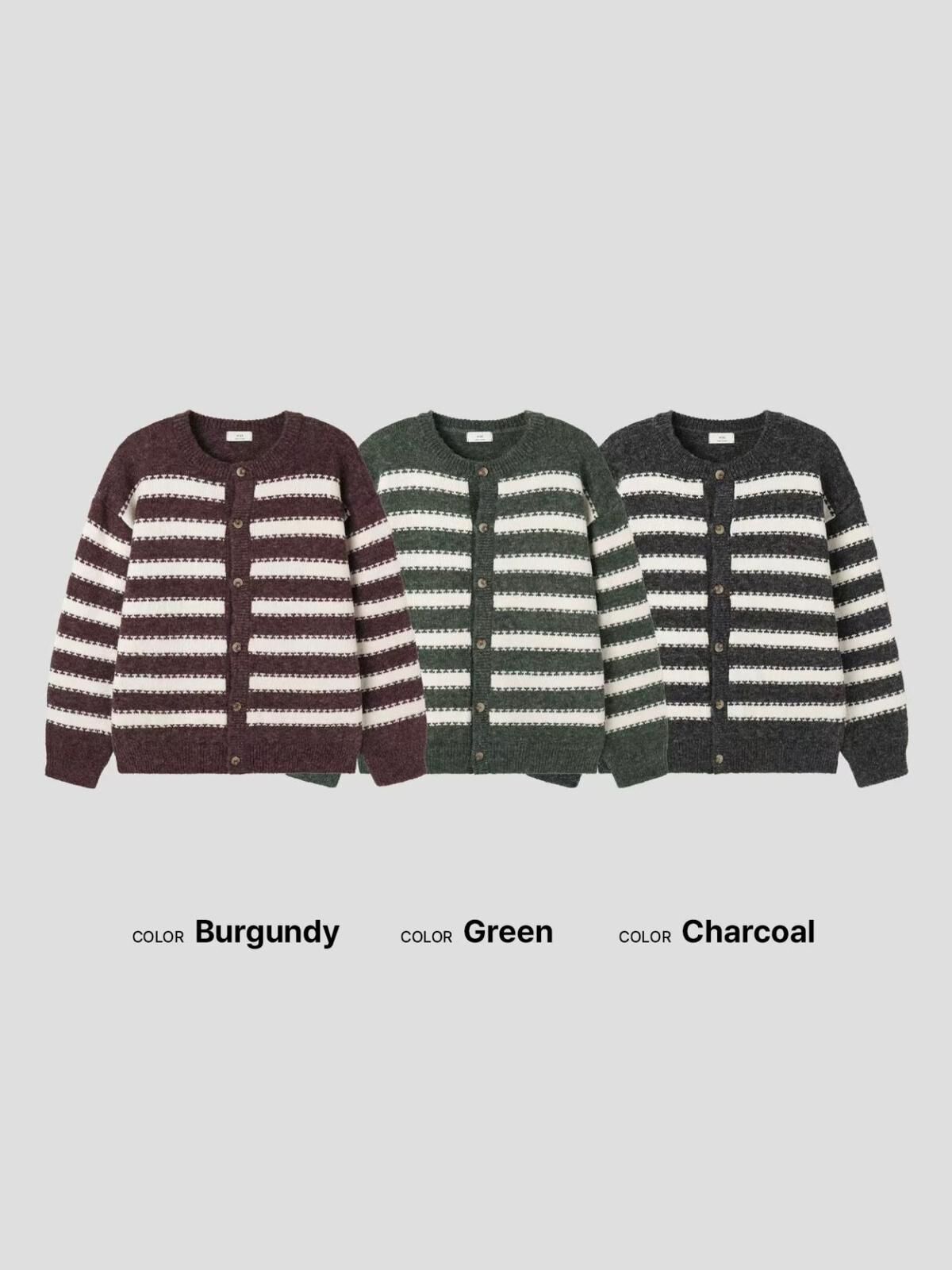 橫紋開胸針織外套 Tac-0338JK