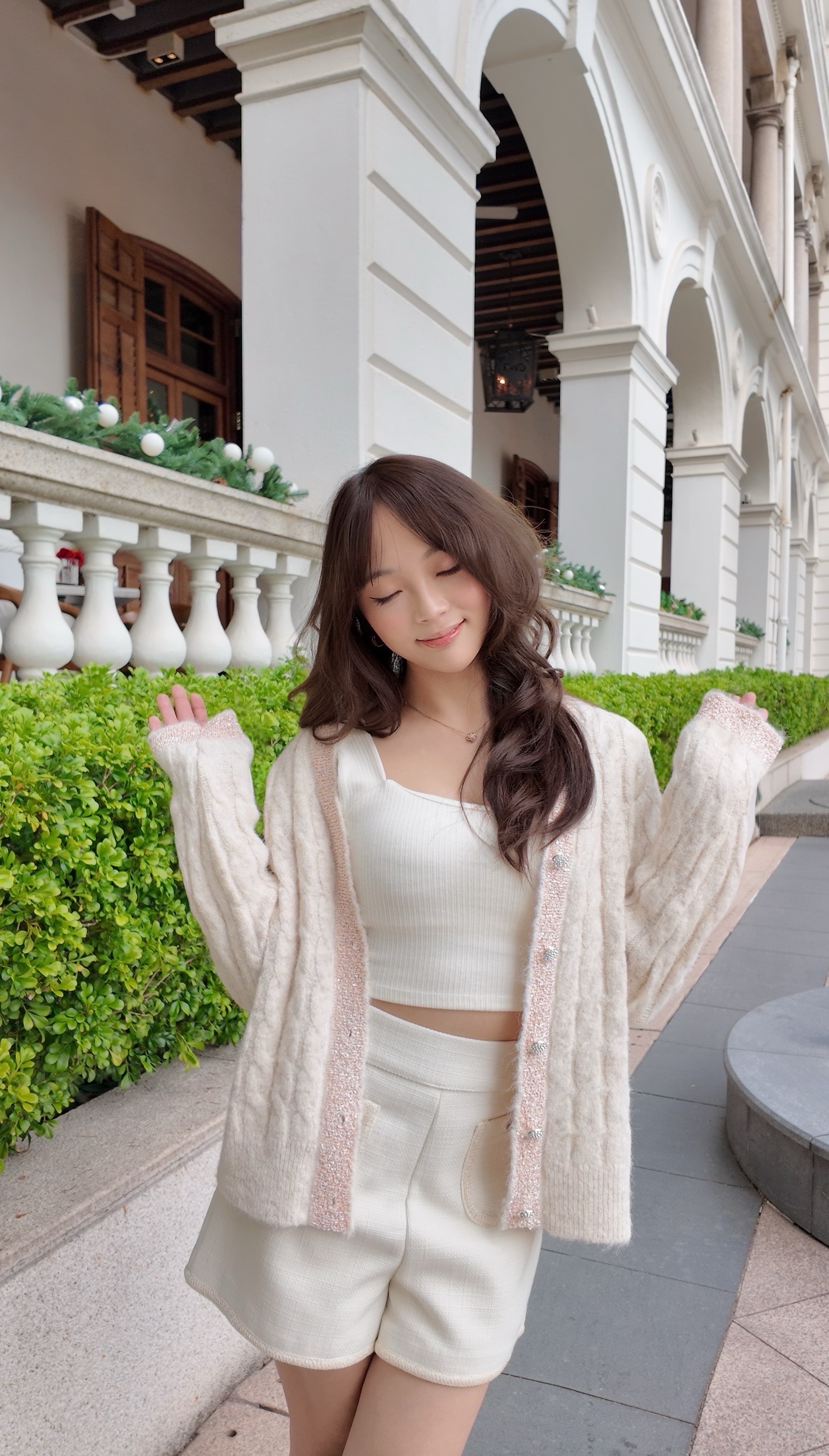 節日穿搭✨氣質麻花微閃圍邊Cardigan