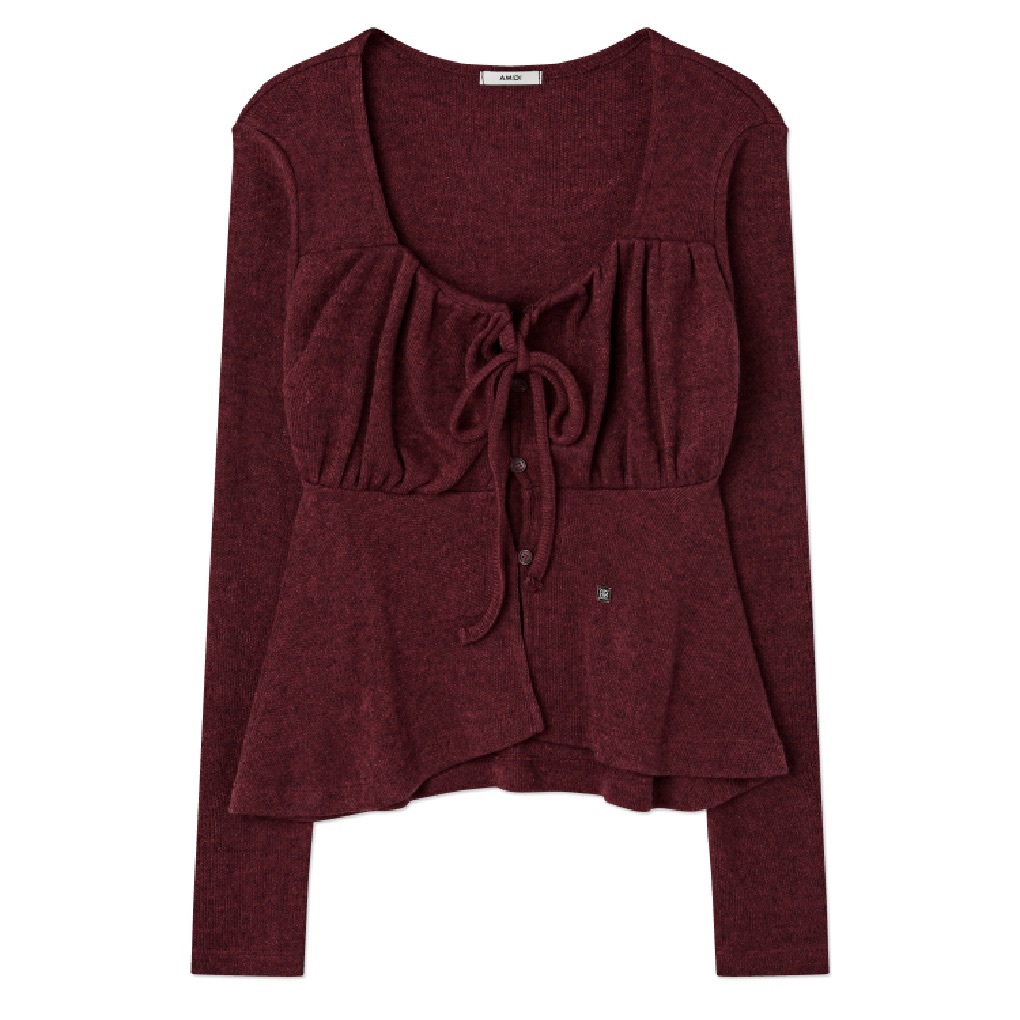 [AMIDI] SHIRRING KNIT CARDIGAN