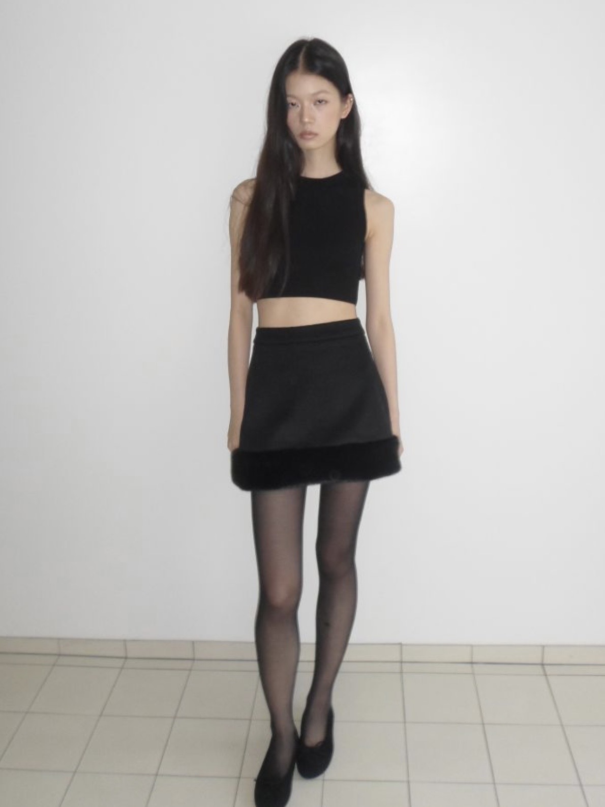 [AMIDI] MINK FUR MINI SKIRT
