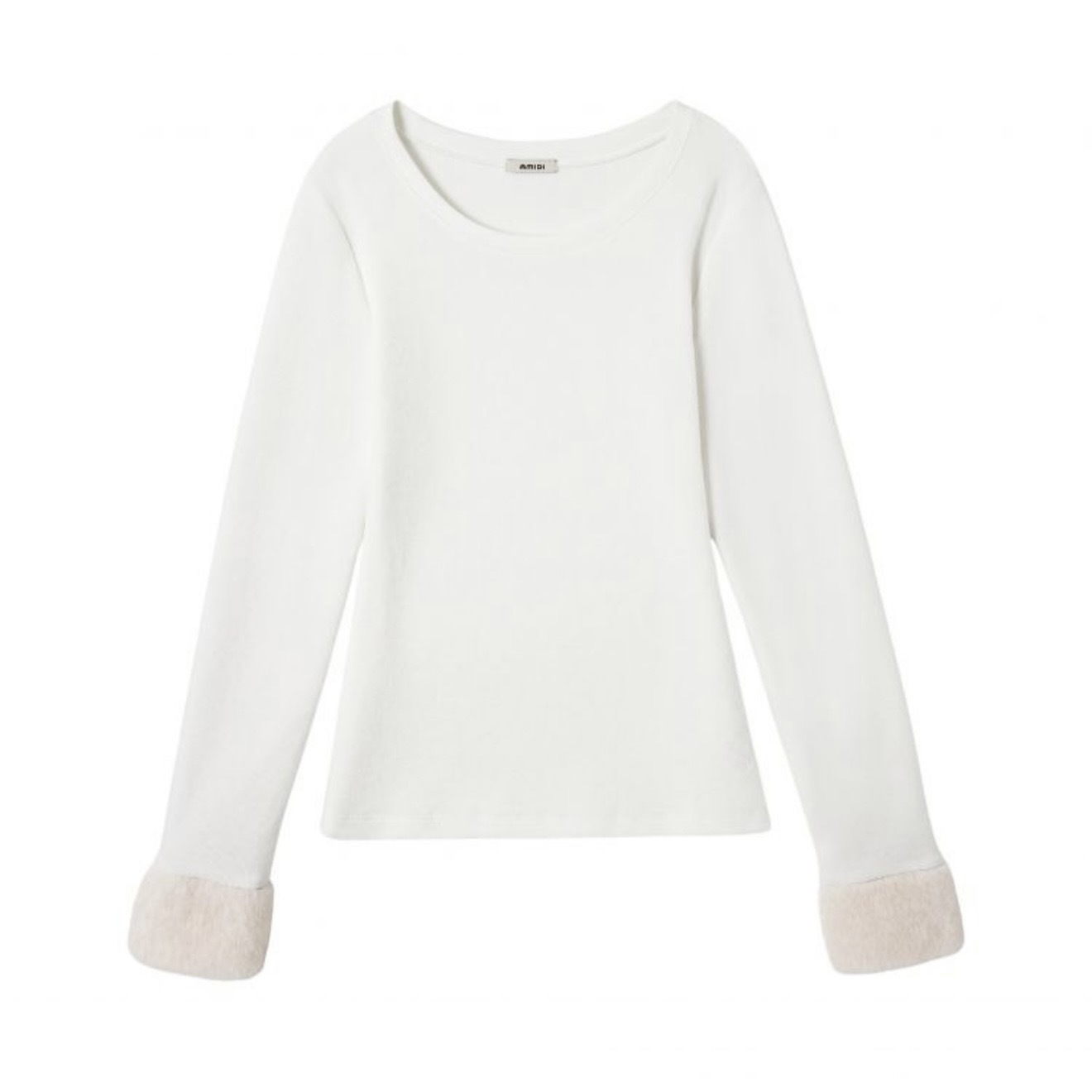 [AMIDI] MINK FUR SLIM FIT T-SHIRT