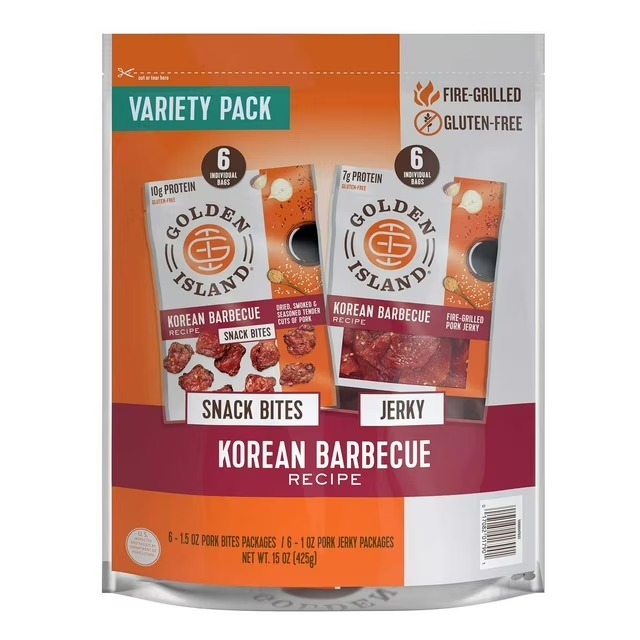 【預購】Q121201 Golden Island 韓國烤肉乾和點心塊 1.50 盎司, 12 包