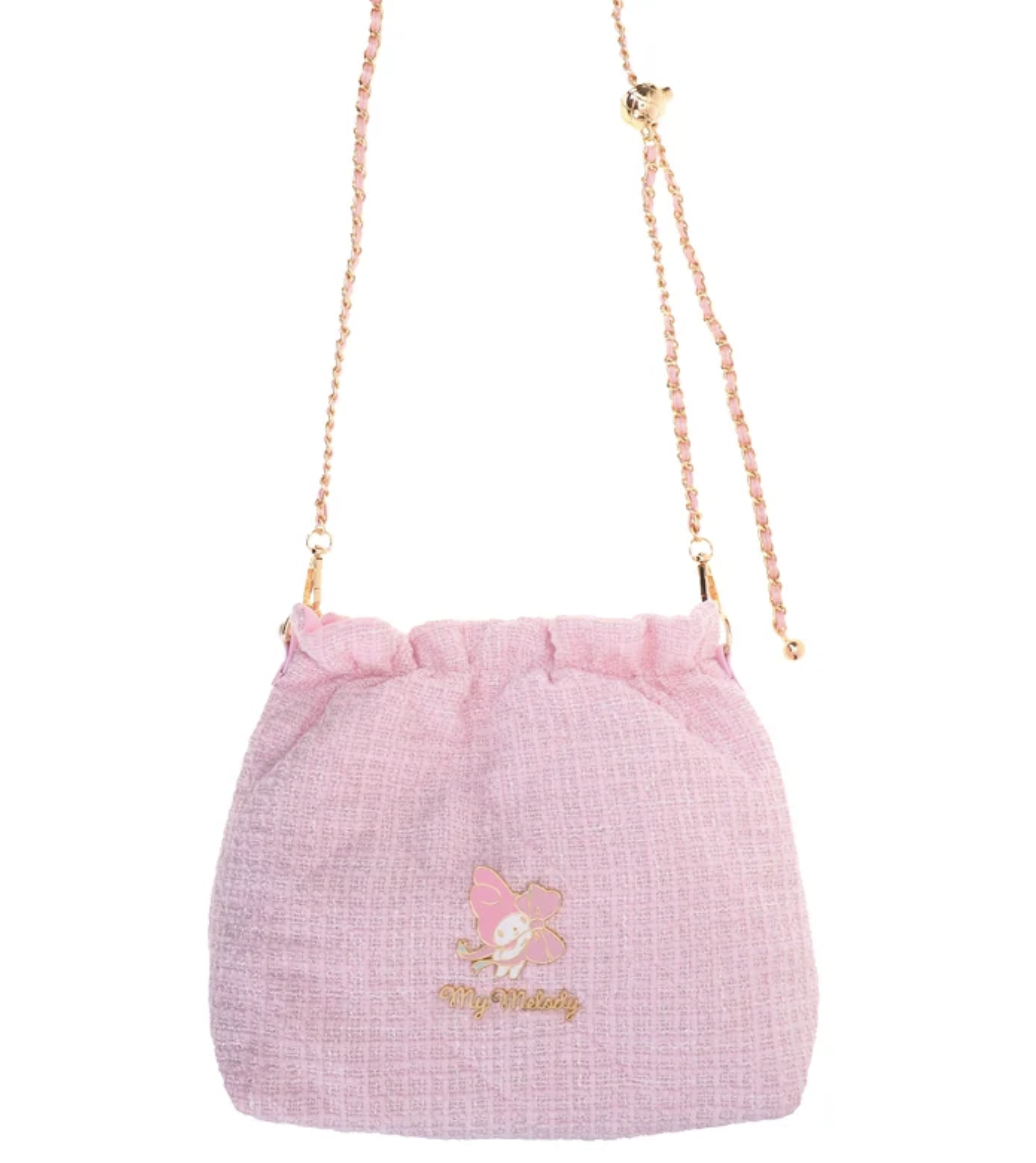 My Melody 淺粉色絨布金球水桶袋 9-8566-1