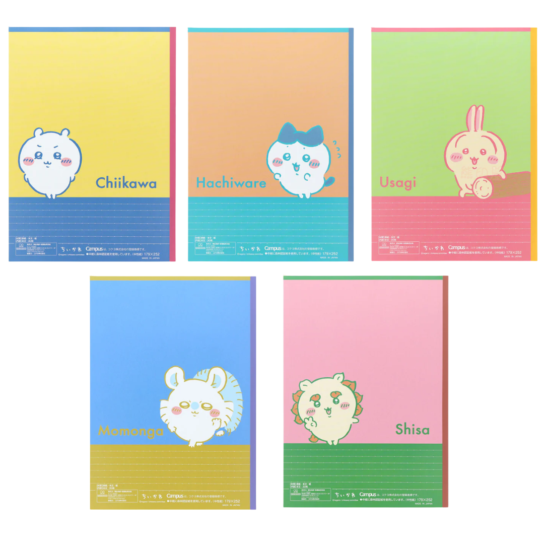 日本Chiikawa 校園橫線B6筆記本 5本裝 日本製 (A款)