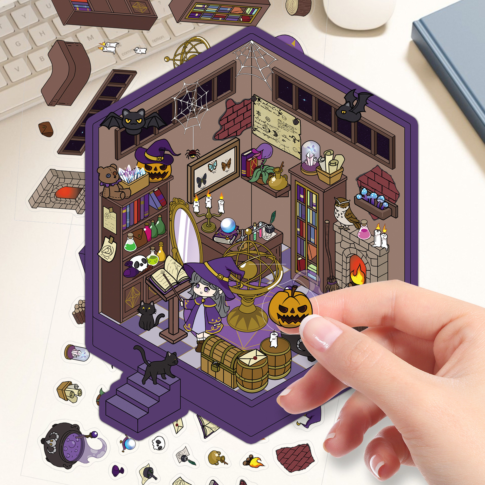 Series 6 (December) · Large 3D House Scene Stickers