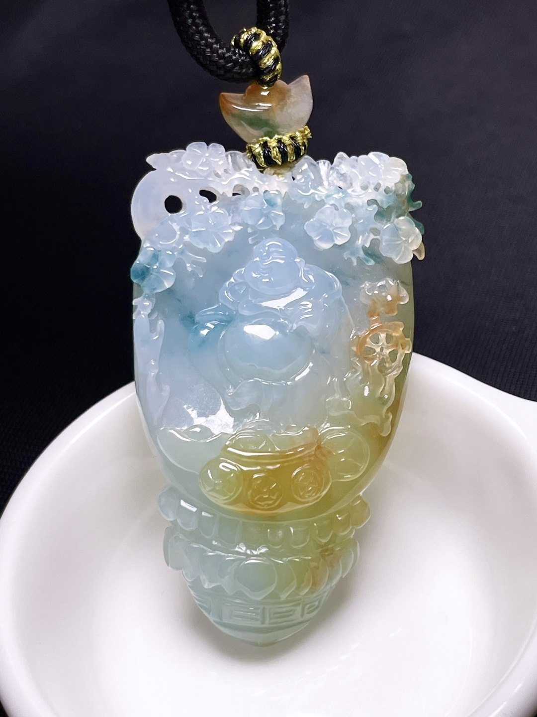翡翠彌勒佛吊墜,天然翡翠A玉, 緬甸玉, Jade, Jadeite