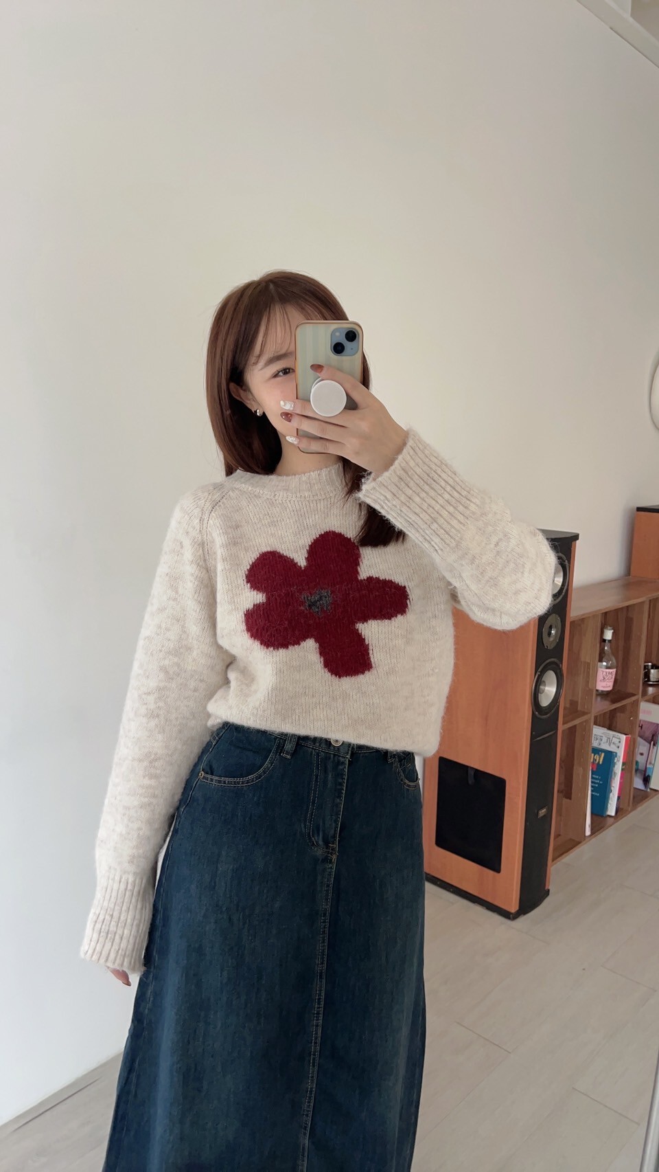 深藍牛仔裙 附皮帶 A702