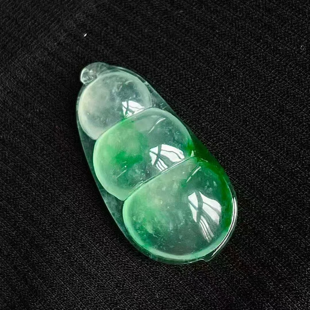 翡翠冰綠福豆吊墜,天然翡翠A玉, 緬甸玉, Jade, Jadeite