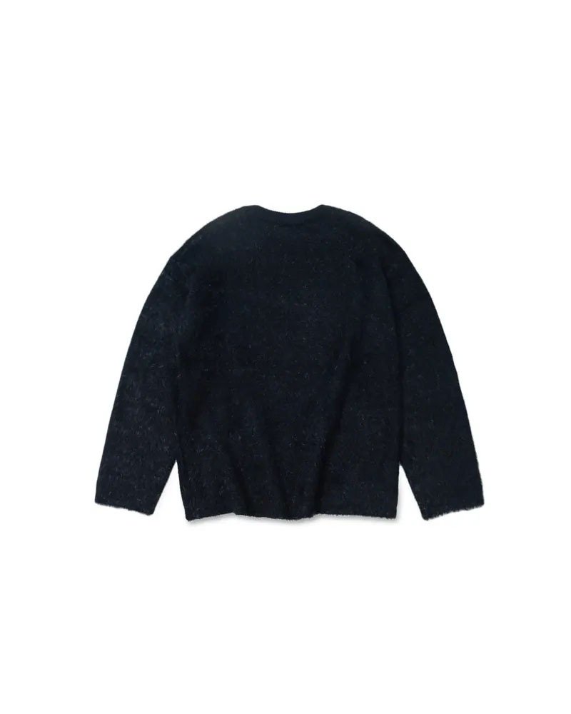 AES 羅紋圓領針織毛衣 黑 25 A/W 83 HAIRY KNIT SWEATER