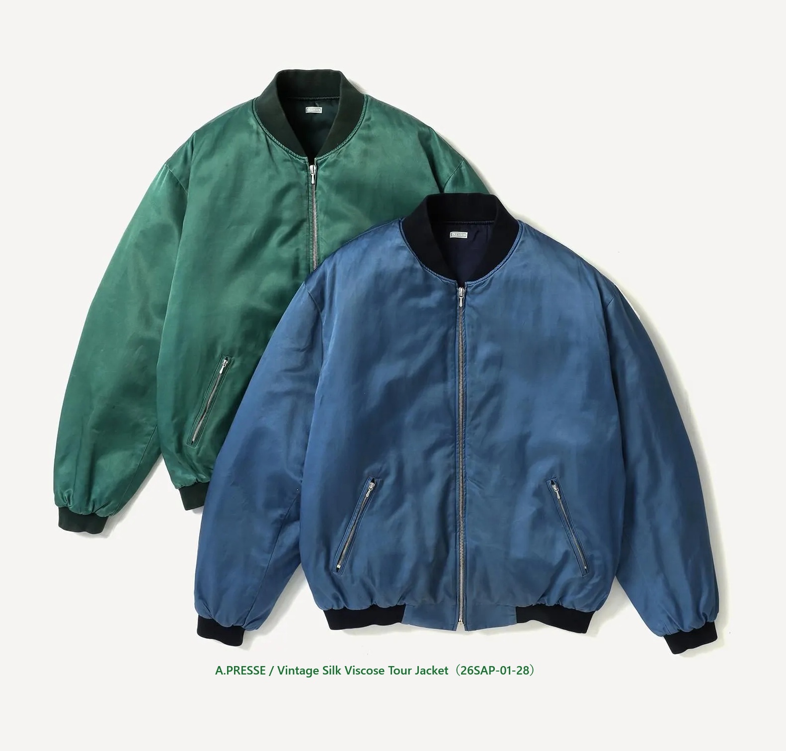 12/13 RELEASE: A.PRESSE VINATGE SILK VISCOSE TOUR JACKET TOUR JACKET (26SAP-01-28) - PRE ORDER ITEM (預訂中)