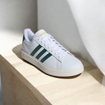 【直播】adidas LL121309 Grand Court 男裝運動鞋(白拼綠色)