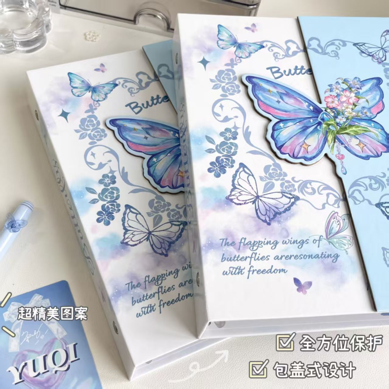 Korean Style Toast Cat & Butterfly A5 4-Pocket Card Album