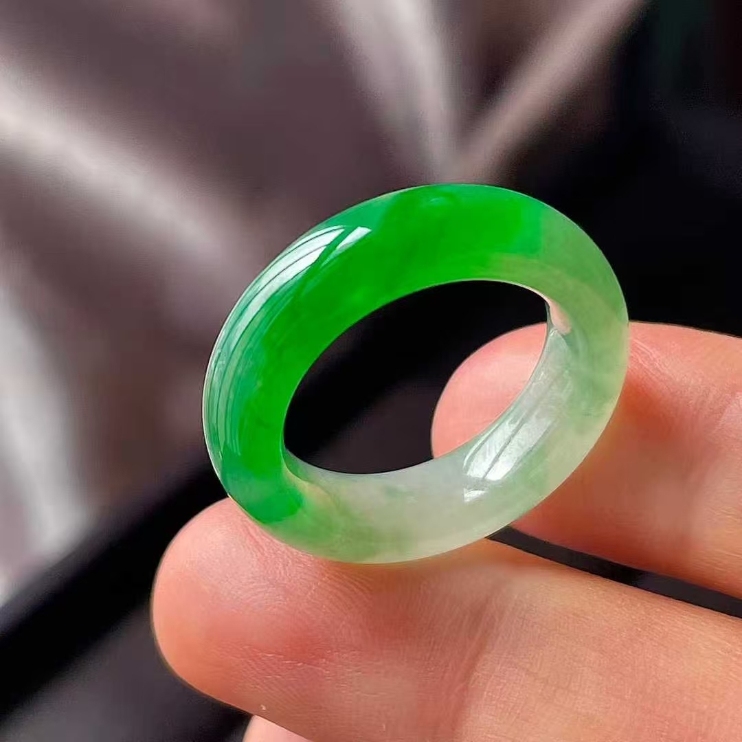 翡翠冰辣綠指環 (圈口 13號),天然翡翠A玉, 緬甸玉, Jade, Jadeite
