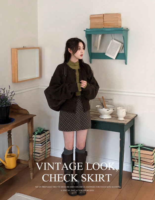 秋冬現貨｜羊毛 Barnett 冬季格紋迷你裙