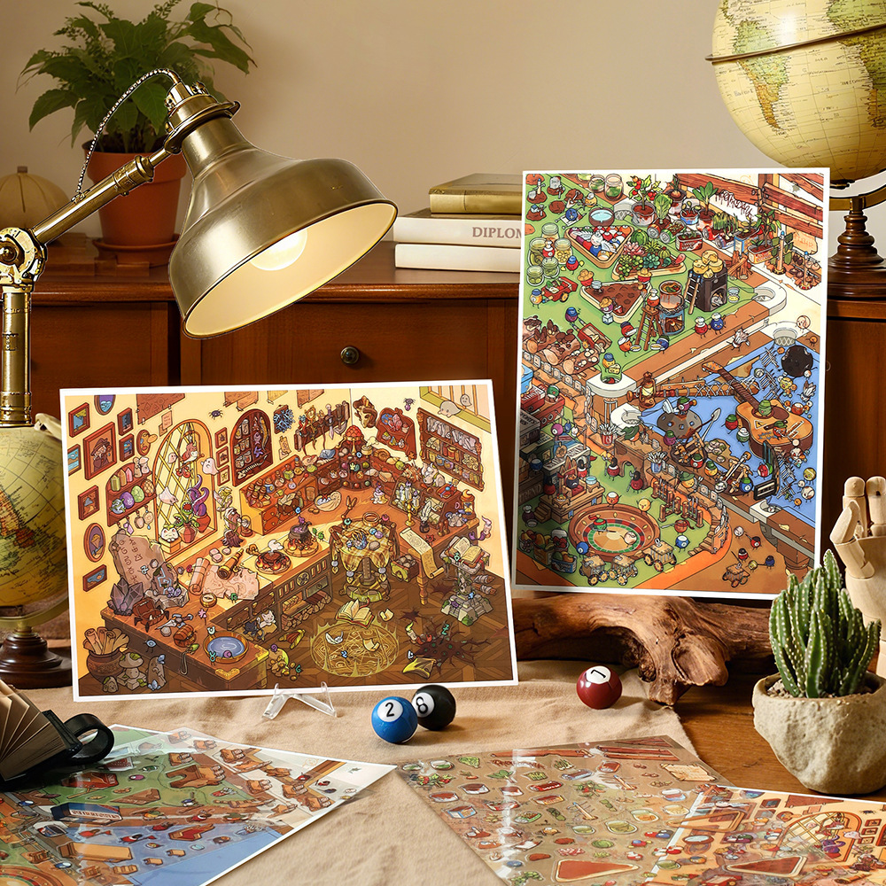 Series 7 (December) · Large 3D House Scene Stickers