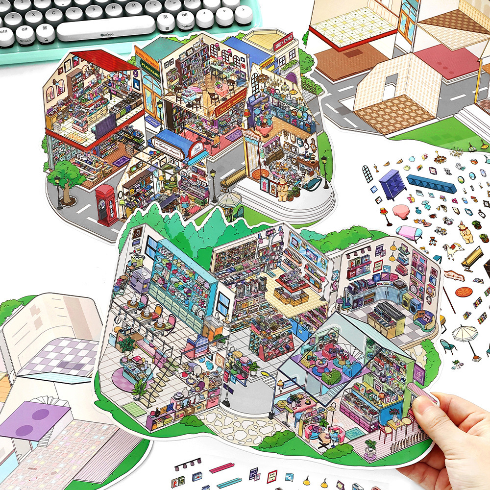 Series 7 (December) · Large 3D House Scene Stickers