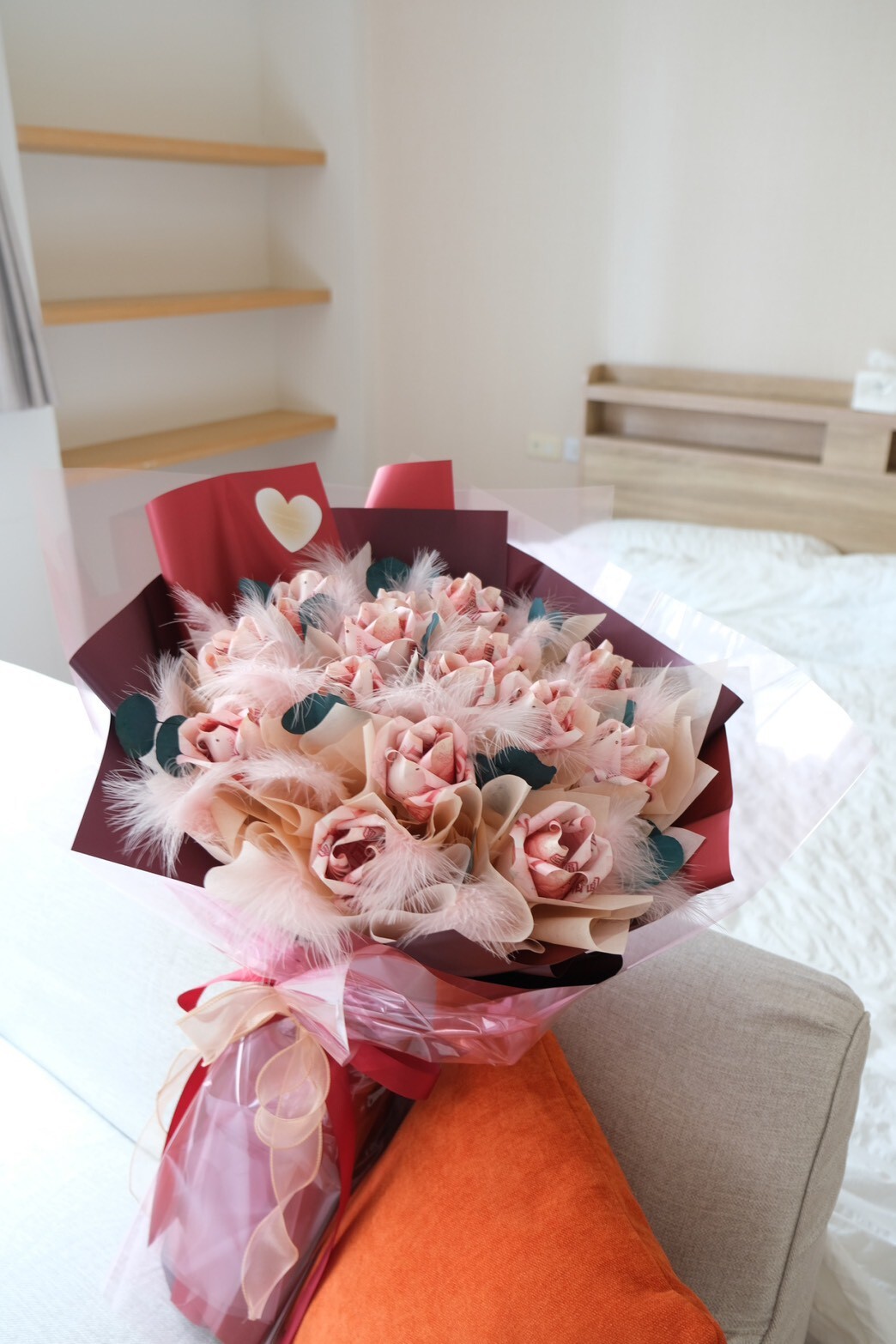 喜慶紅 鈔票花束