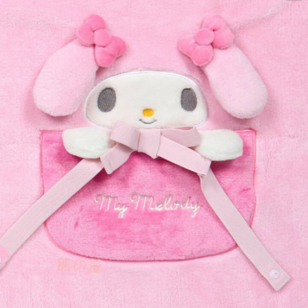 My Melody 絲帶款 絨膝毯 披肩毛毯(可收納) (平行進口)