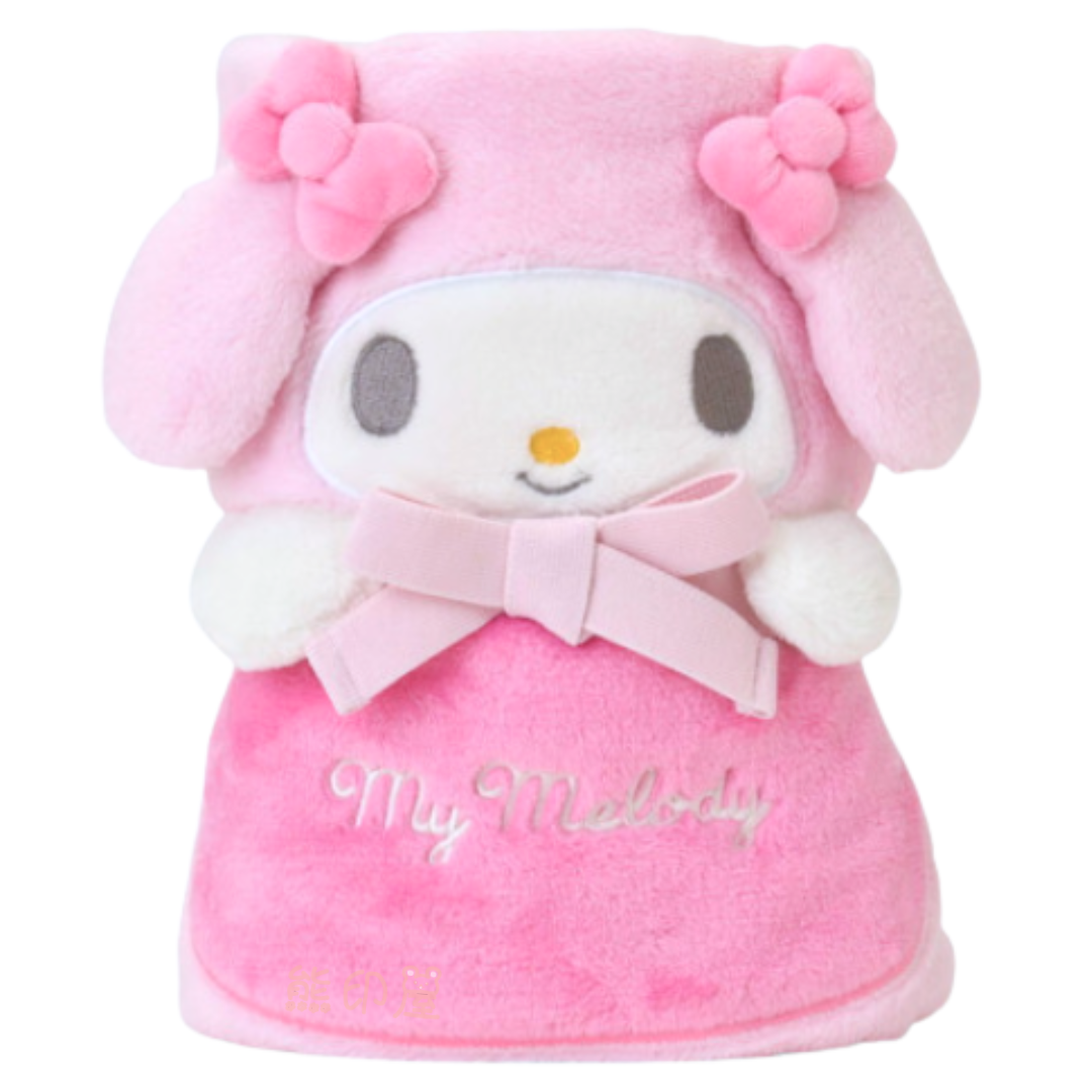 My Melody 絲帶款 絨膝毯 披肩毛毯(可收納) (平行進口)