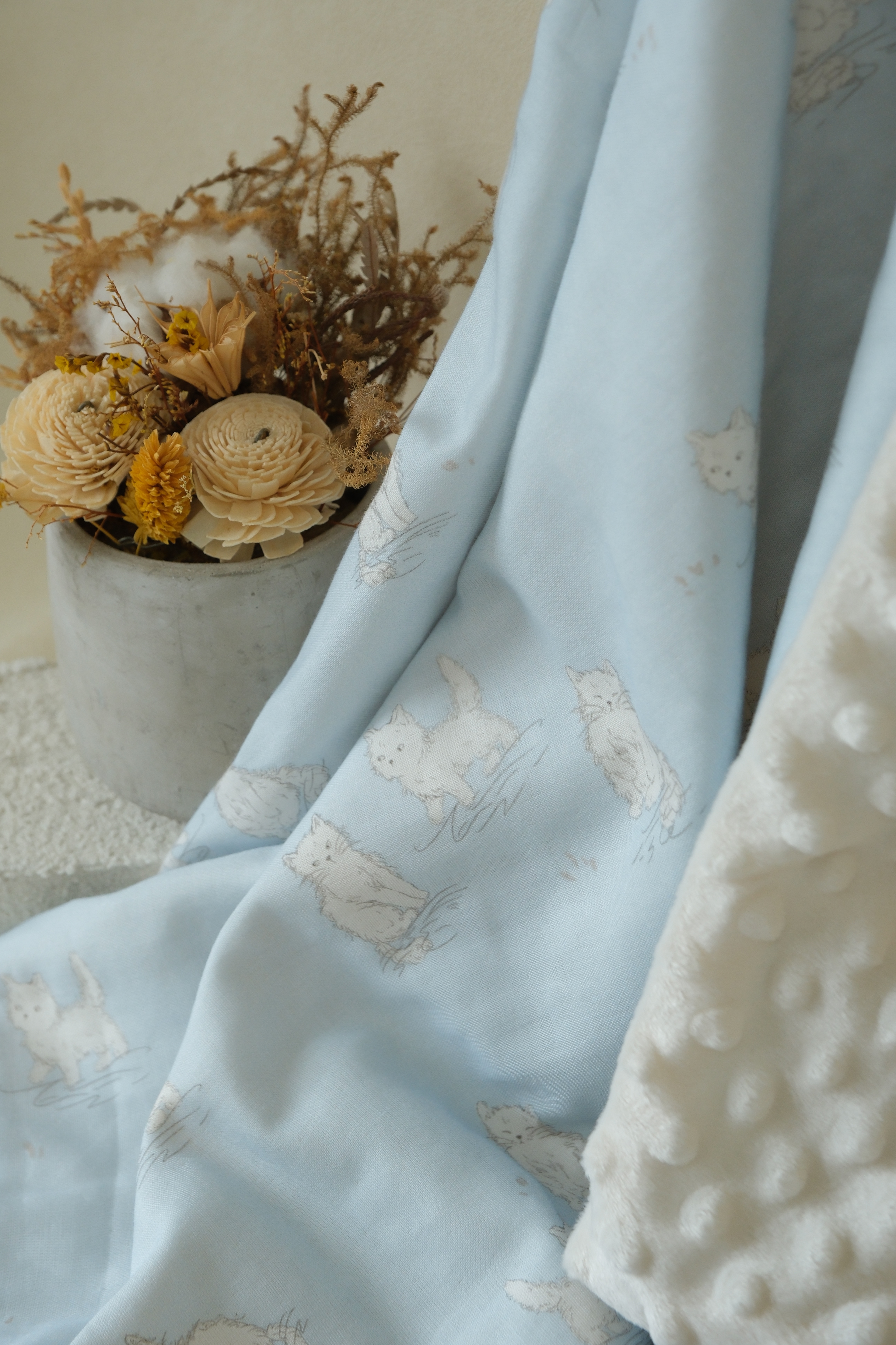 Hi Y.P store-嬰兒車蓋毯-優雅貓咪