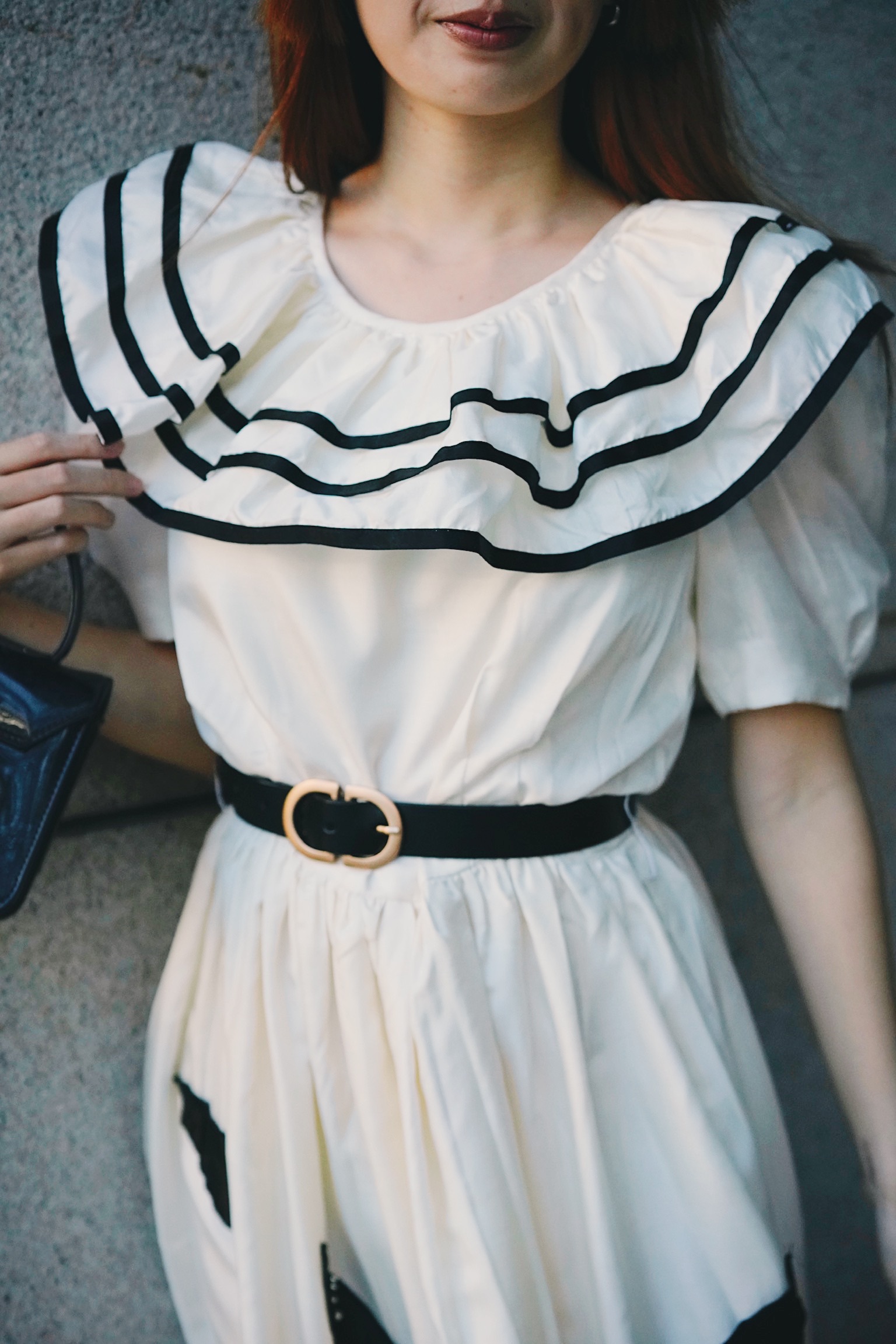 Vintage Dress / 設計款幾何簡約黑白洋裝