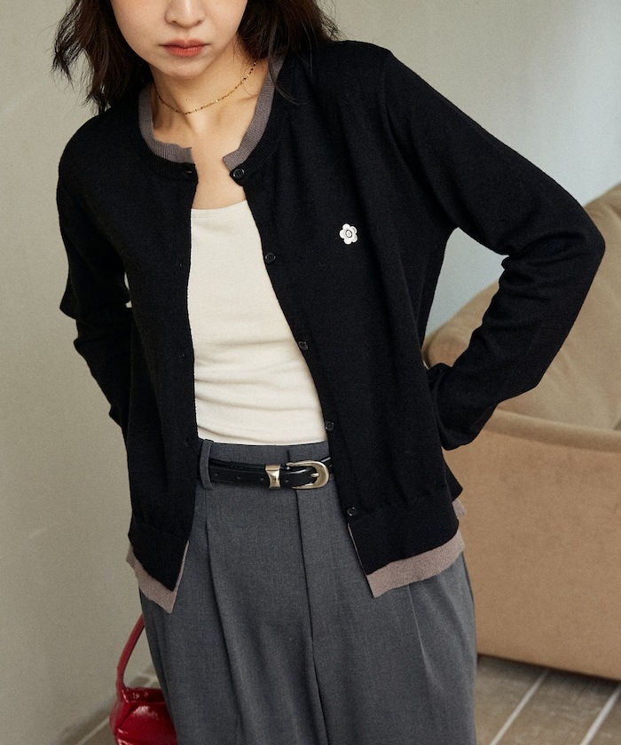 🇯🇵 PUBLUX X MARY QUANT 假兩件 疉穿 針織衫 開襟衫 針織外套 排扣 / 預購