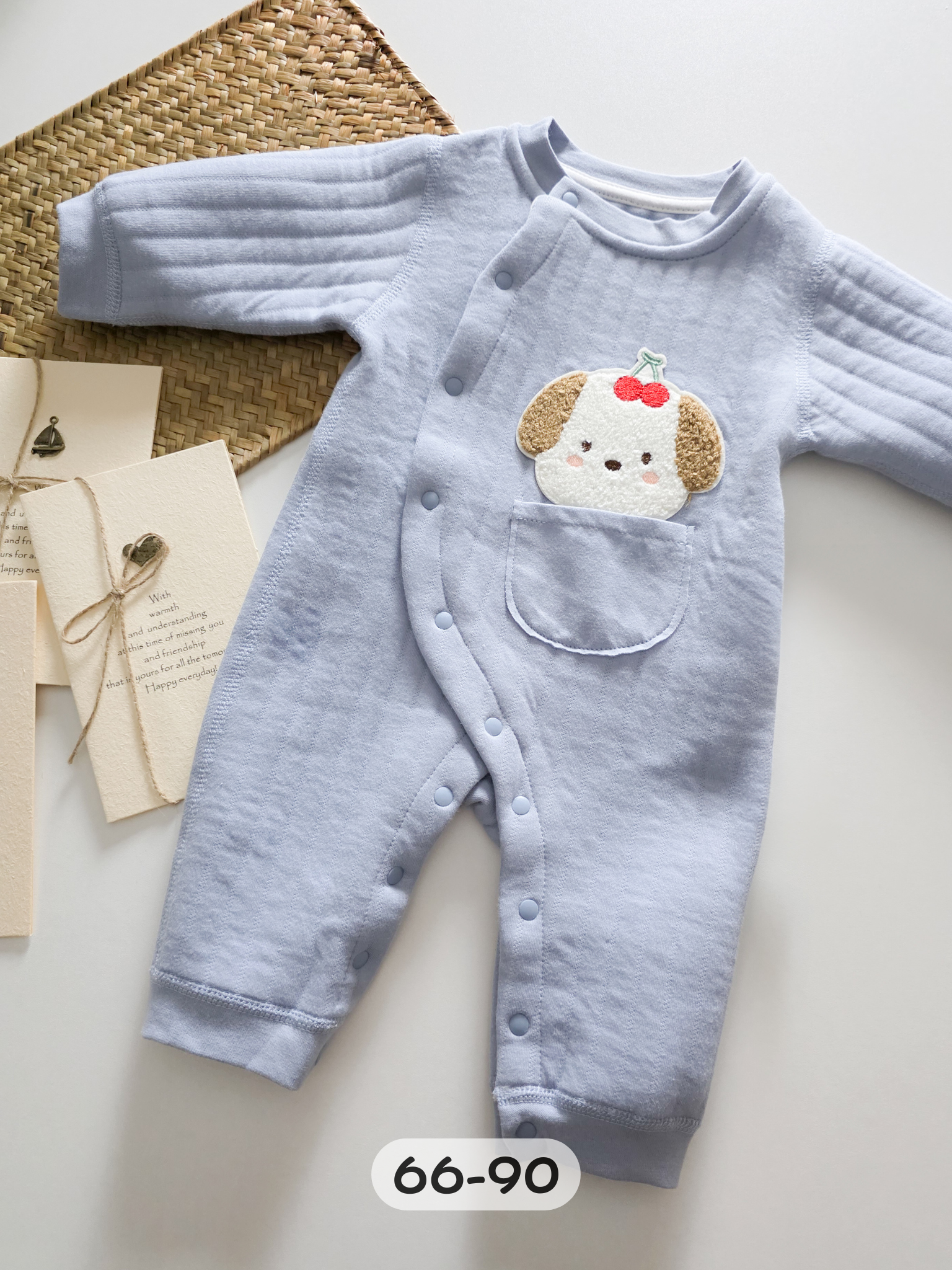 藍色口袋狗 空氣棉連身衣