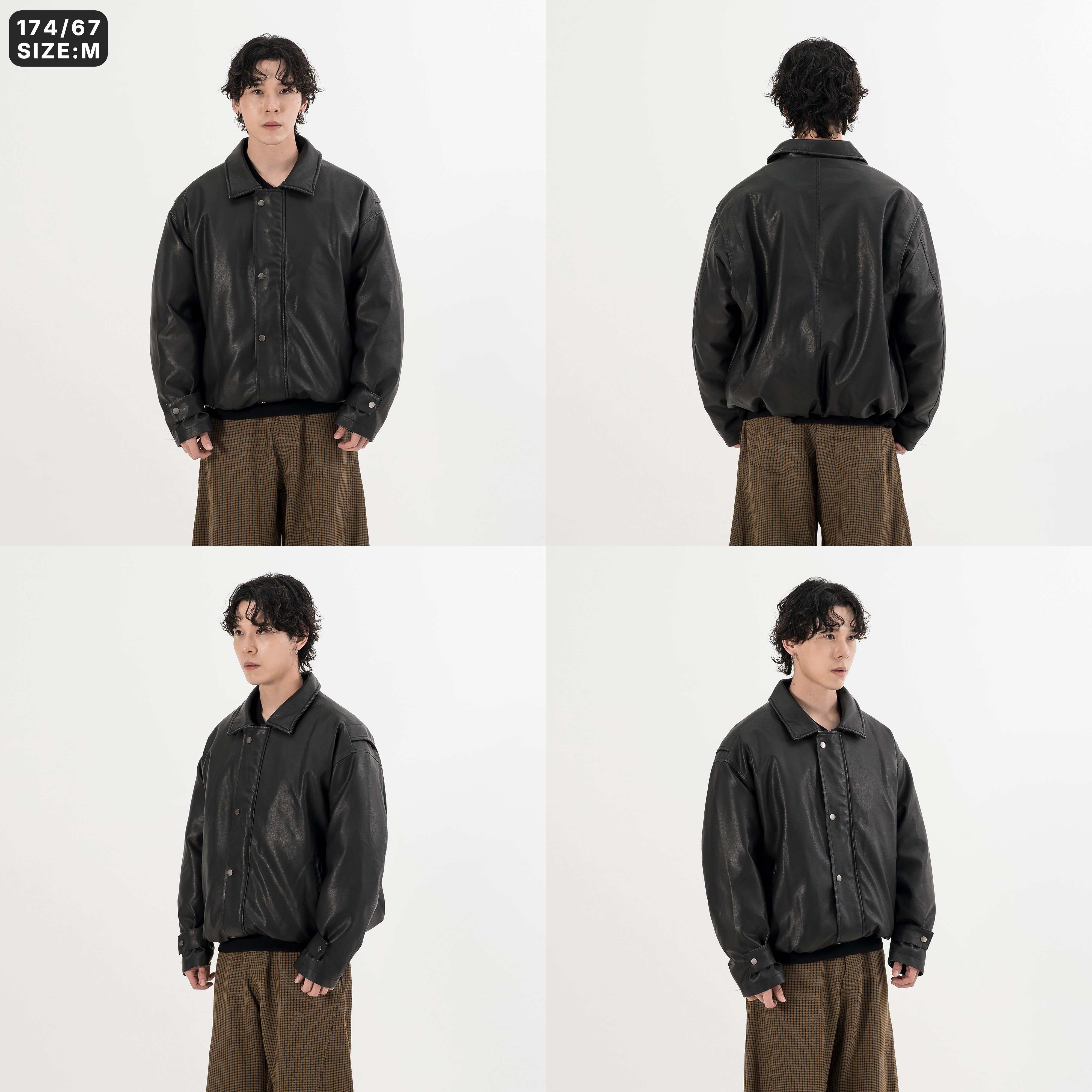 Faux Leather Down Jacket 羽絨填充 皮革外套 [JK122]