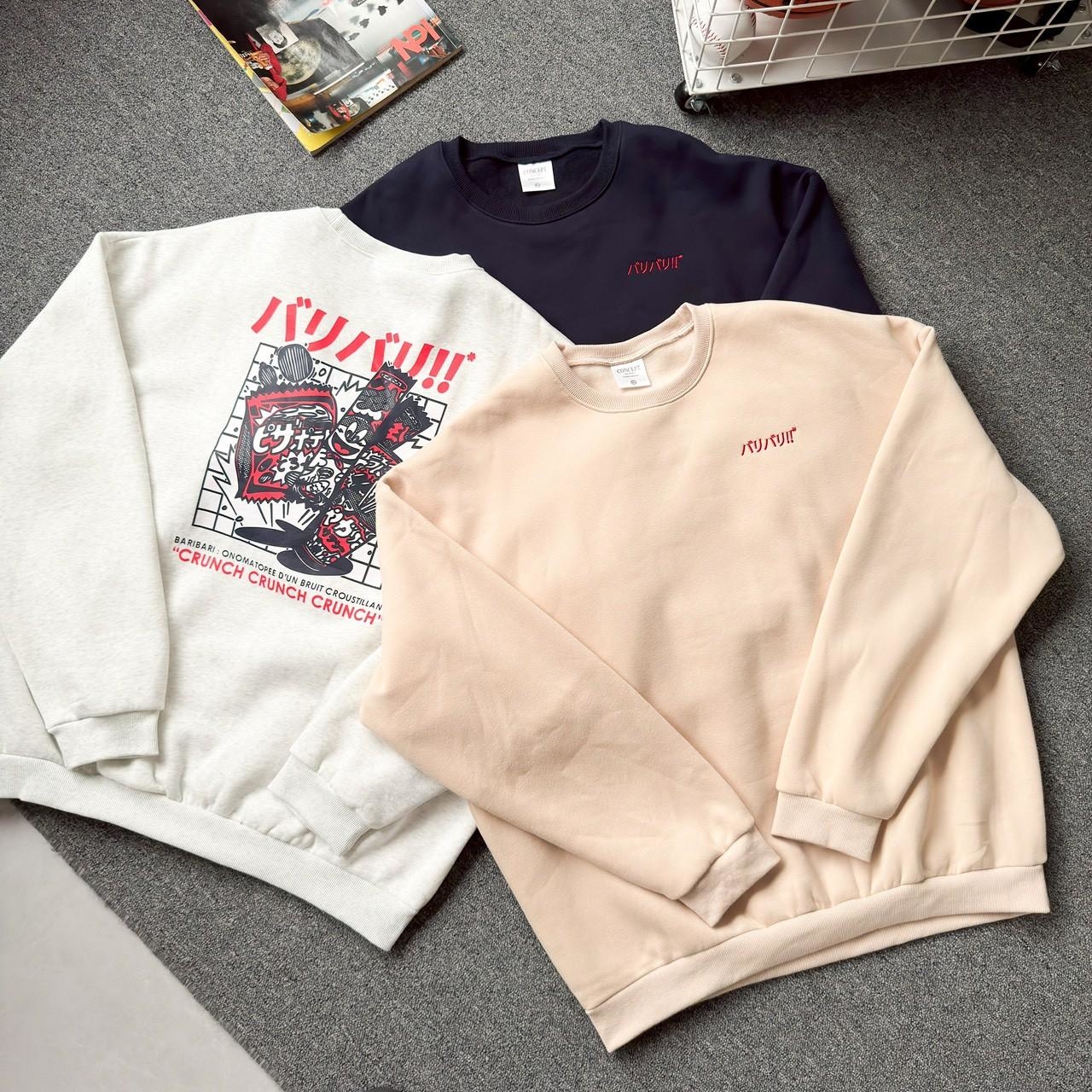 日文零食刺繡印花大學T 81098