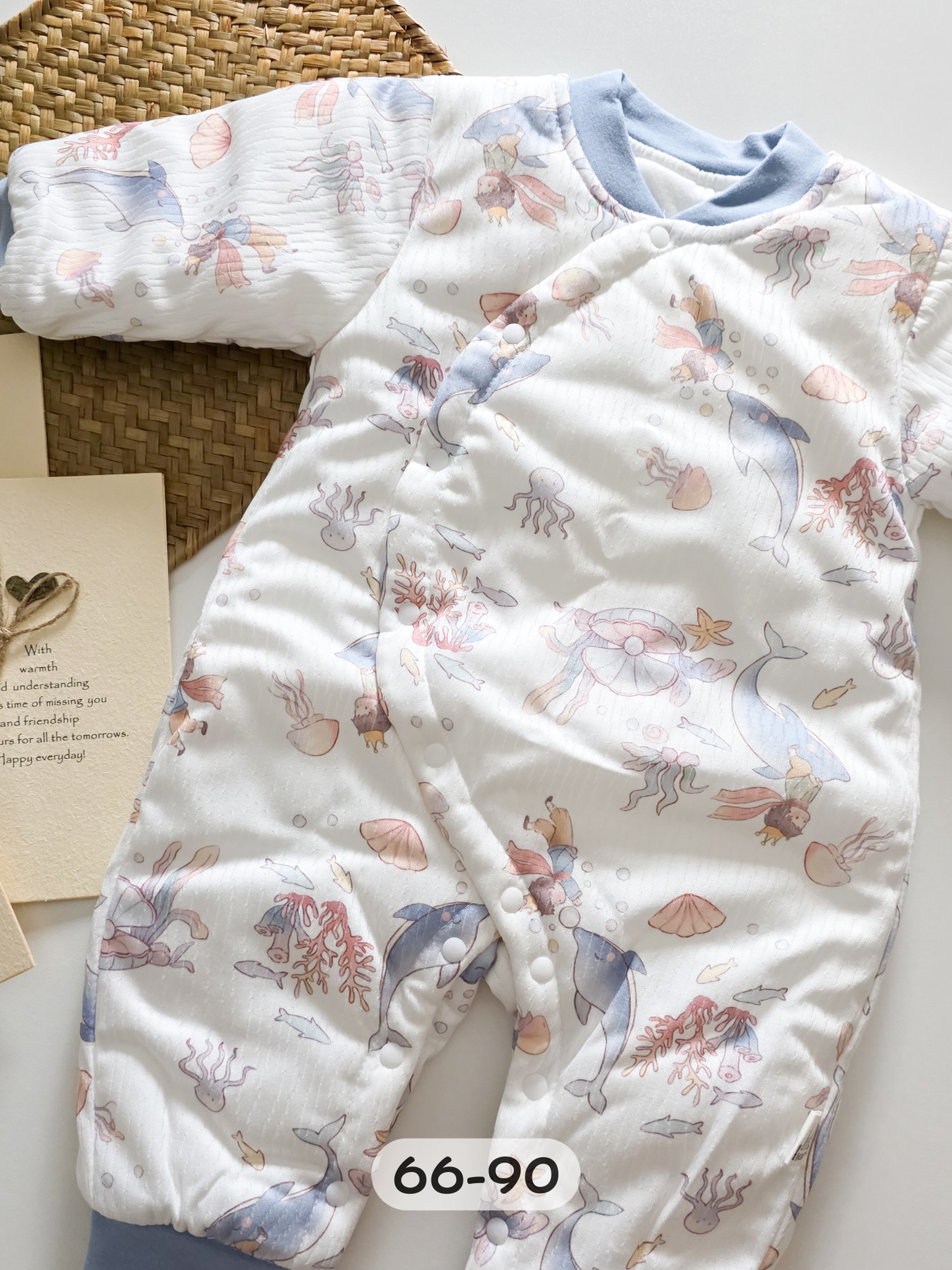 藍藍海豚 加厚連身衣