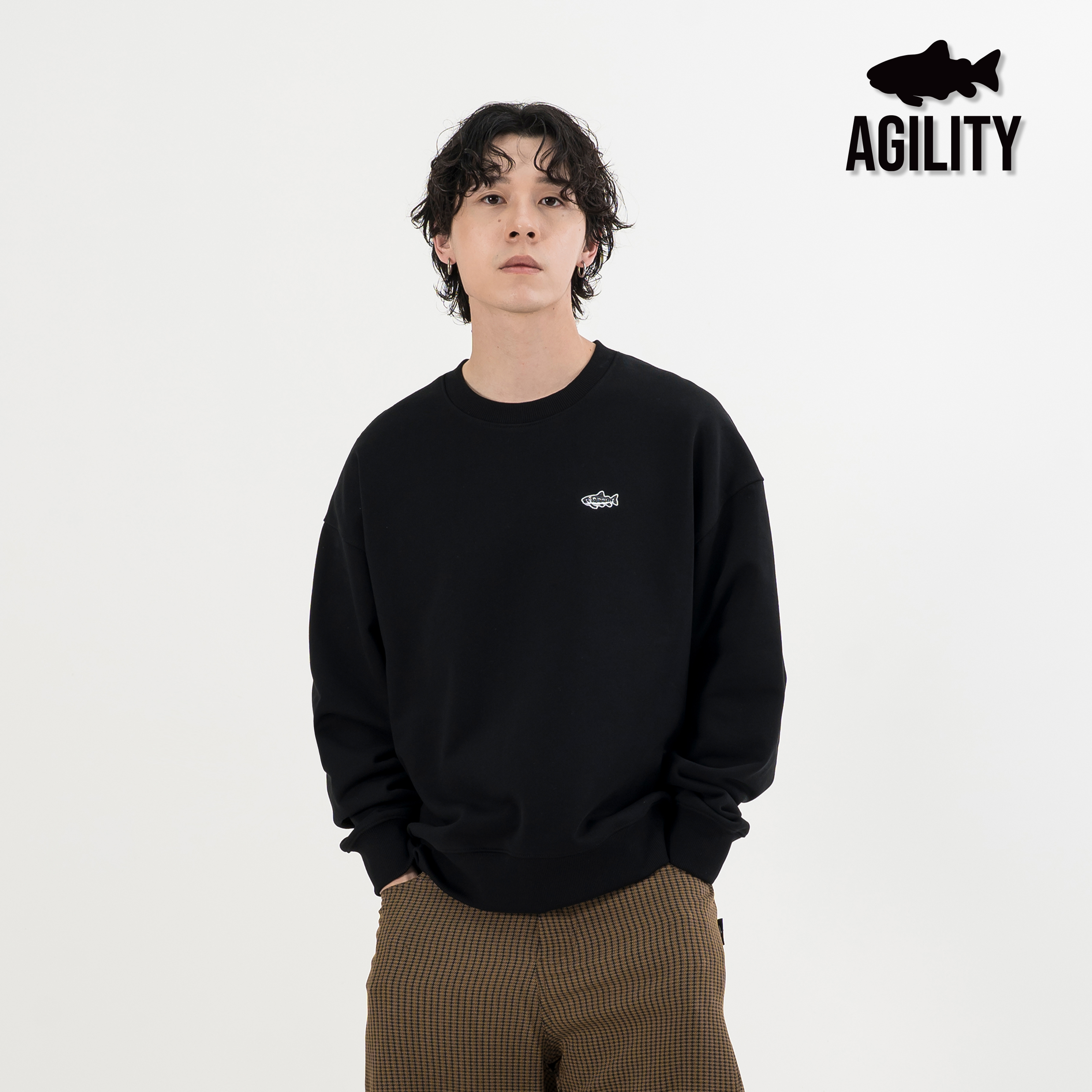 AGILITY Heavyweight Sweater "Embroidery" 重磅 小鮭魚刺繡 大學Tee [HC-LG]