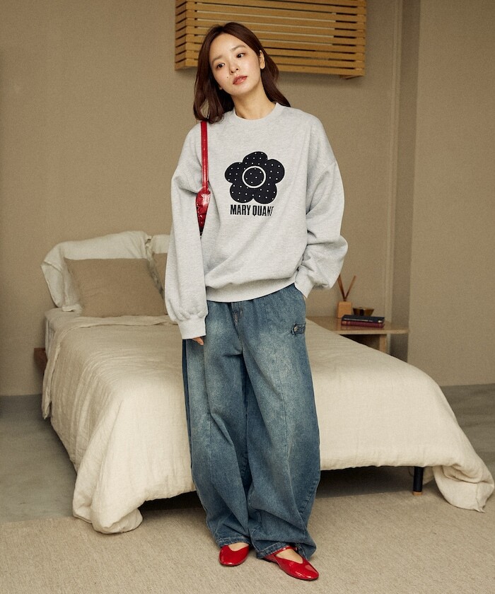 🇯🇵 PUBLUX X MARY QUANT 圓點 波點 花朵 大學T 長袖 寬鬆 / 預購