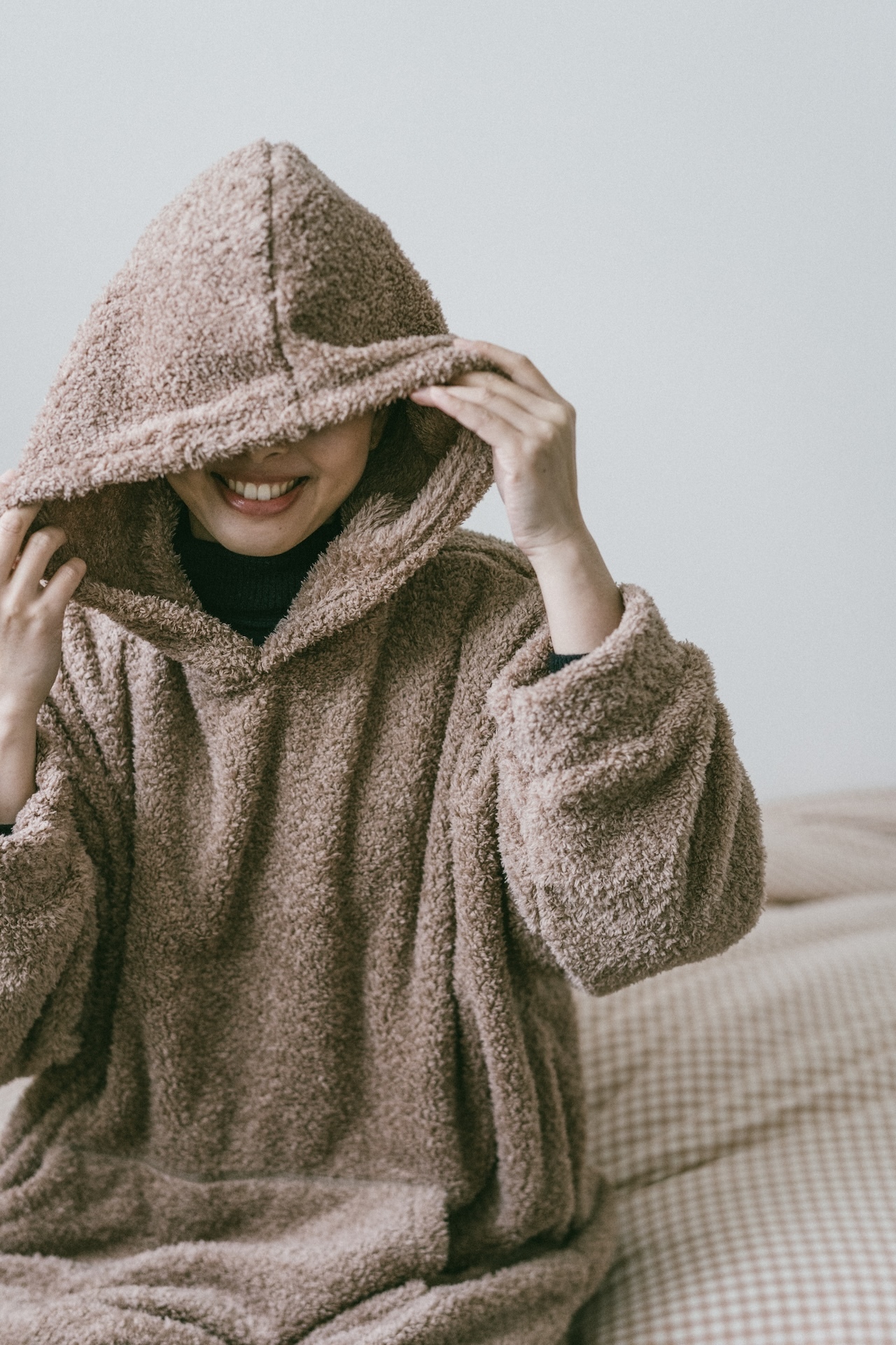 咖啡拿鐵加絨加厚法蘭絨家居保暖衣（男女皆可穿的寬鬆尺寸）