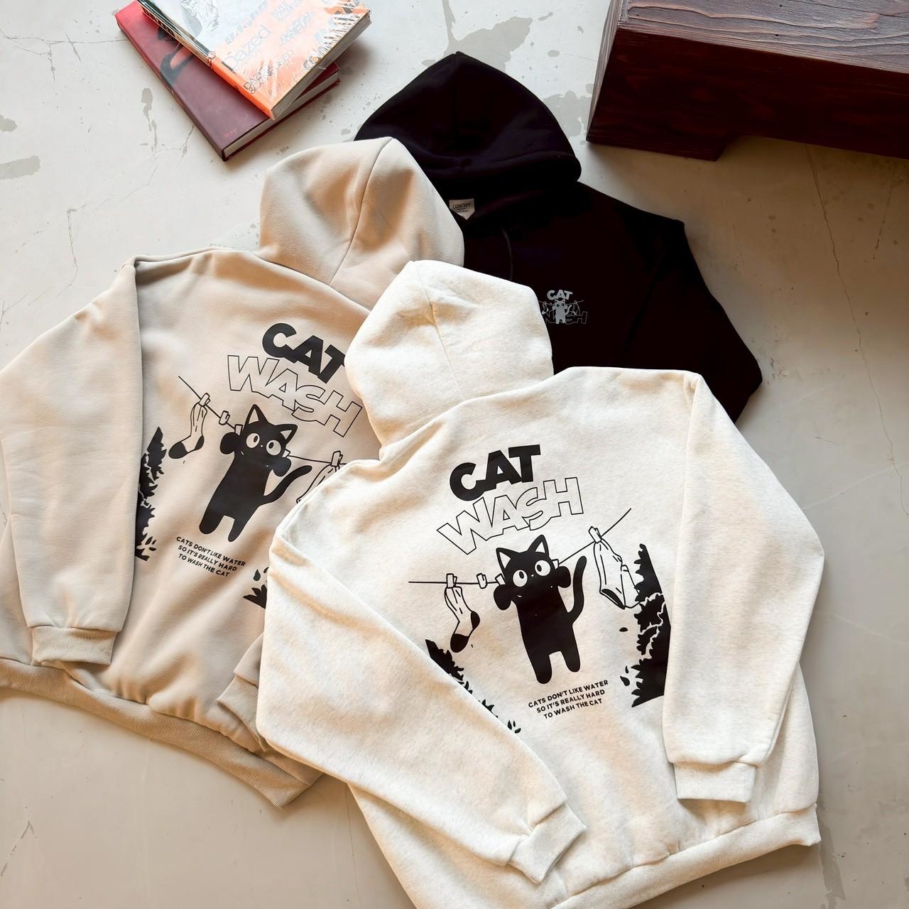 貓咪簍空字印花帽T 81094