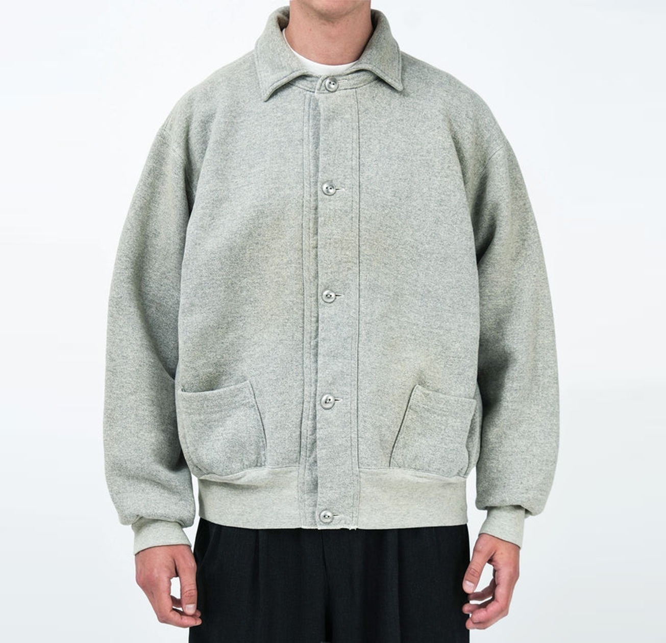 12/13 RELEASE: A.PRESSE VINTAGE SWEAT CARDIGAN (26SAP-05-14) - GRAY PRE ORDER ITEM (預訂中)
