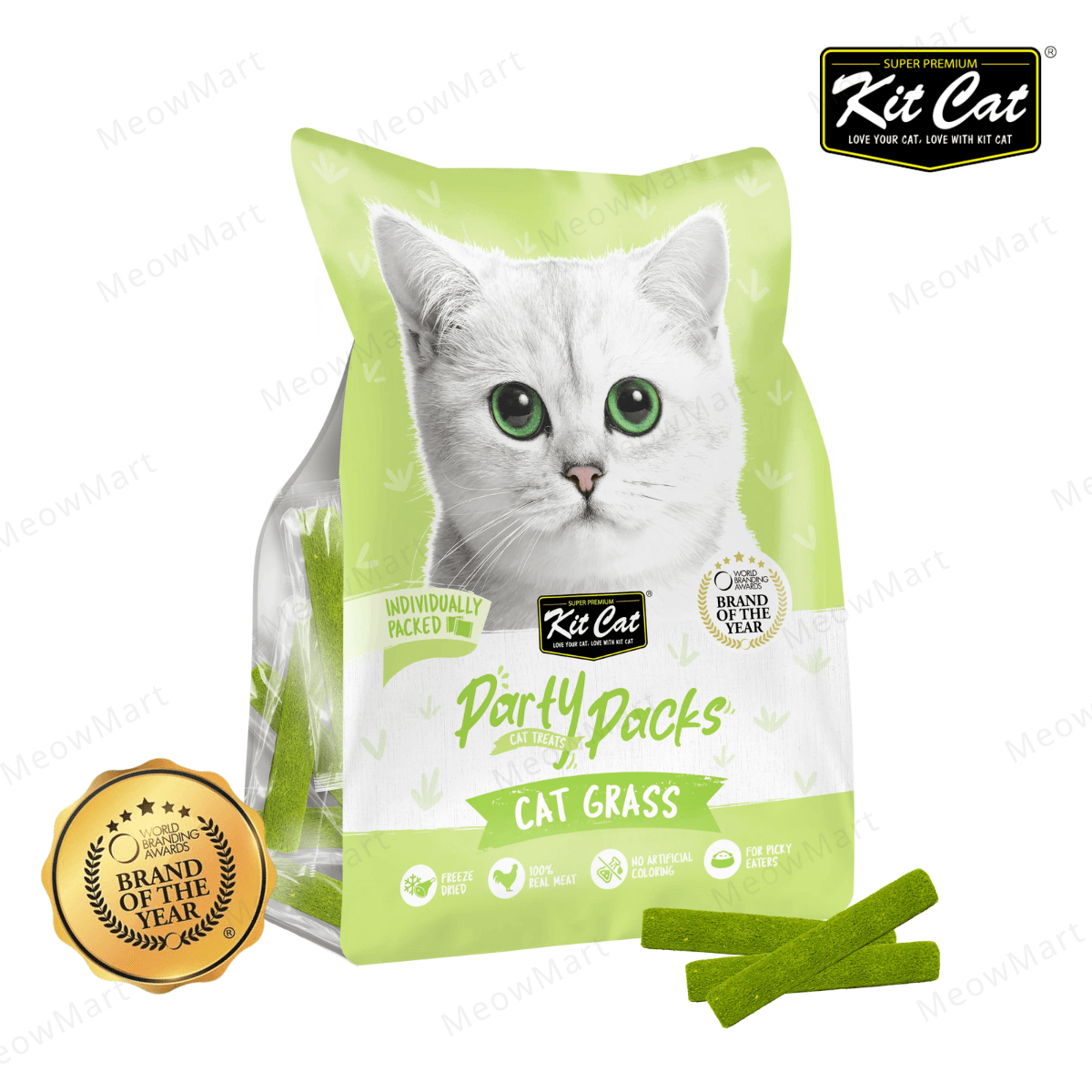 Kit Cat Party Packs Freeze-Dried Treats For Cats (Cat Grass) 40g