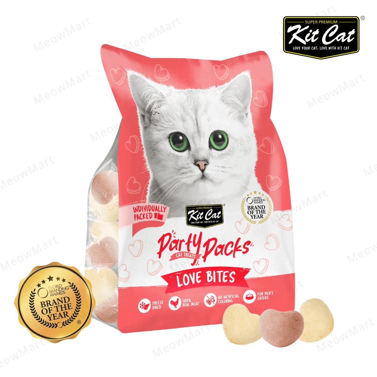 Kit Cat Party Packs Freeze-Dried Treats For Cats (Love Bites) 30g
